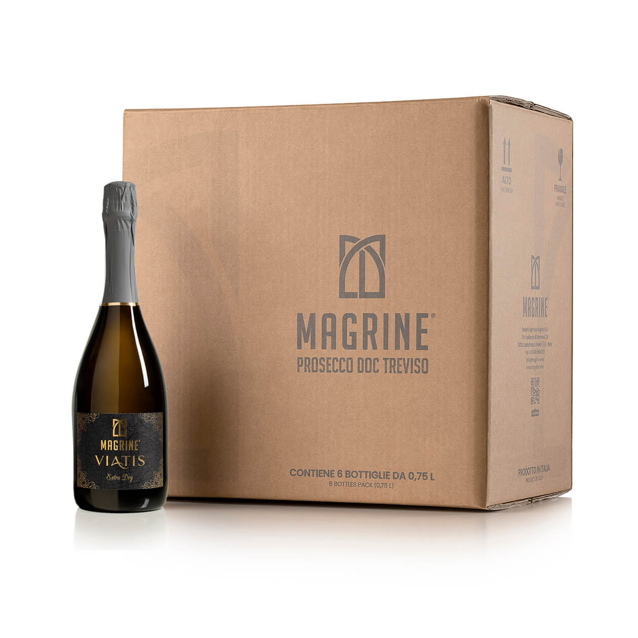 box prosecco doc viatis extra dry Millesimato magrine